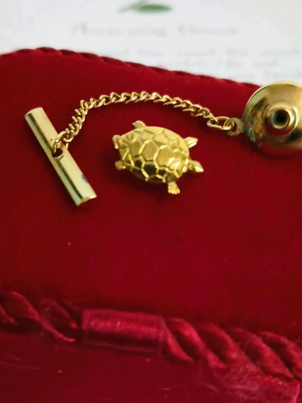 Vintage 12kgf Turtle Tie Tack Tortoise Tie Pin